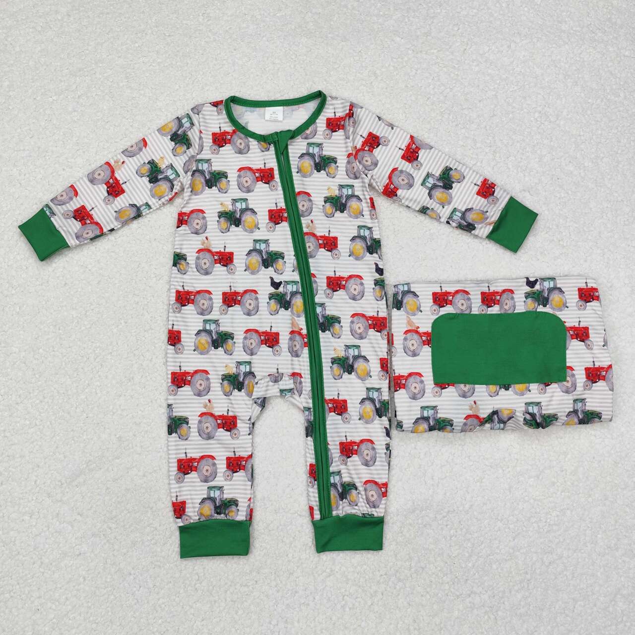 LR1480 RTS baby boy clothes truck boy winter romper-bamboo