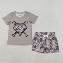 RTS baby clothes  baseball print boy summer shorts set-2025.12.9