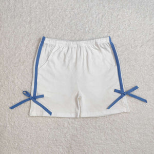 SS0424 RTS girl clothes white bows girl summer shorts bottom