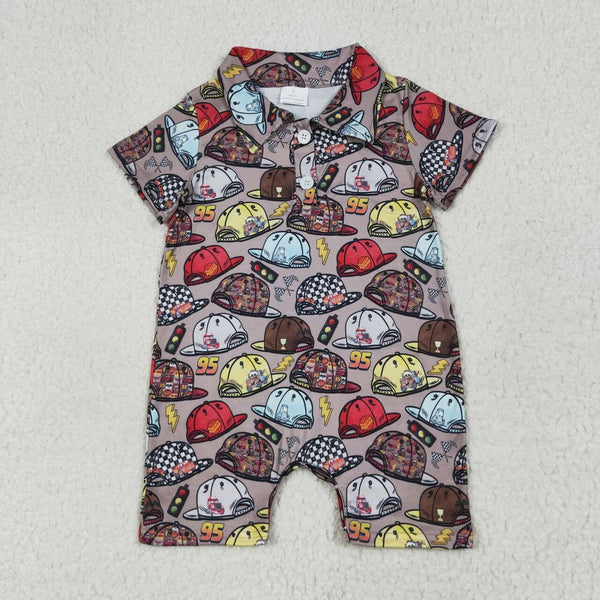 SR3067 RTS baby boy clothes cartoon car boy summer romper