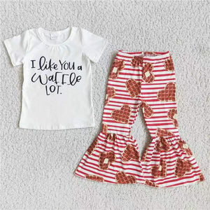 D9-4 baby girl clothes heart i like you valentines day short sleeve set-promotion 2024.1.20