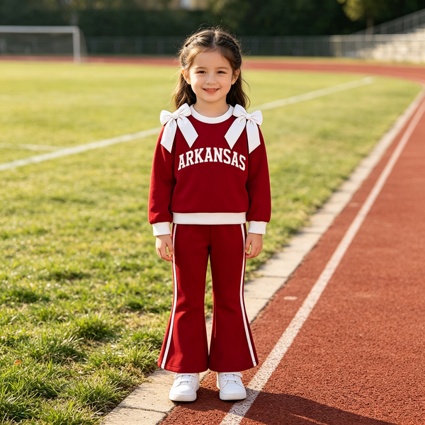 Custom order MOQ:5pcs each design kids girl clothes state girl winter pants set A2