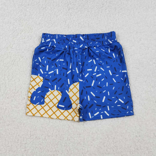SS0640 RTS boy clothes blue ice cream print boy summer shorts