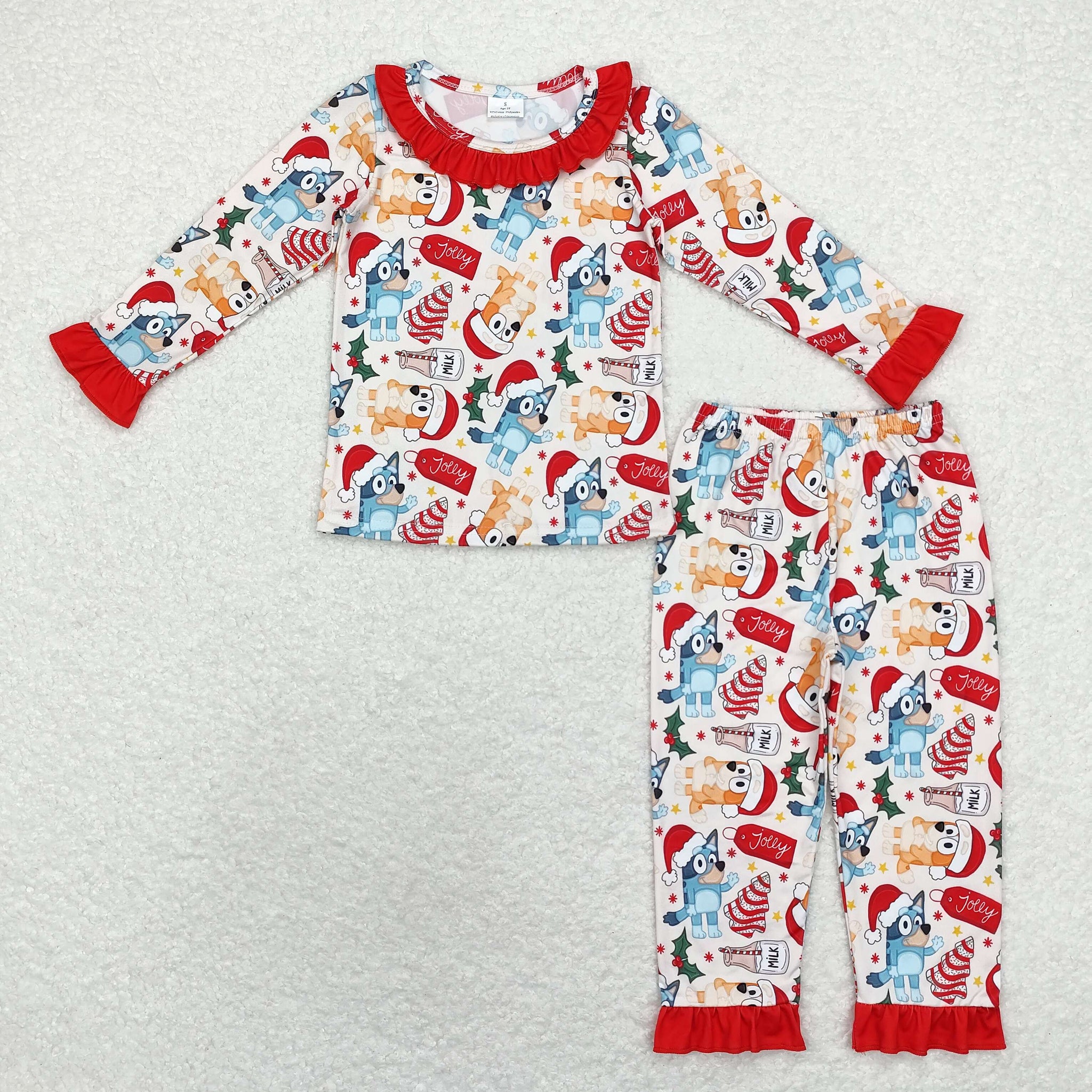 GLP1752 RTS toddler girl clothes cartoon dog girl christmas pajamas winter set 2024.9.9