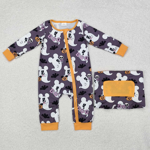 LR1425 RTS baby boy clothes cartoon ghost boy halloween winter romper