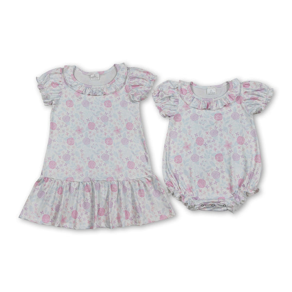 RTS Matching kids clothing rose print clothing girl summer clothing-2026.4.2