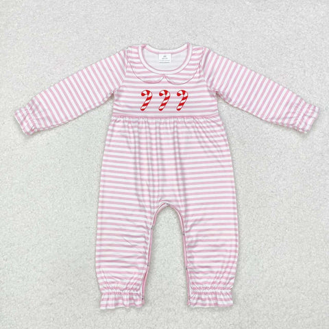 LR1441 RTS baby girl clothes crutch girl christmas winter romper-embroidery