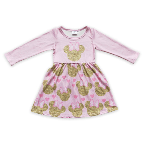 GLD0156 baby girl clothes cartoon pink winter dress-promotion 2024.12.28 $5.5