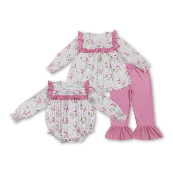 RTS kids matching clothing santa print clothing girl christmas winter clothing-2025.8.2