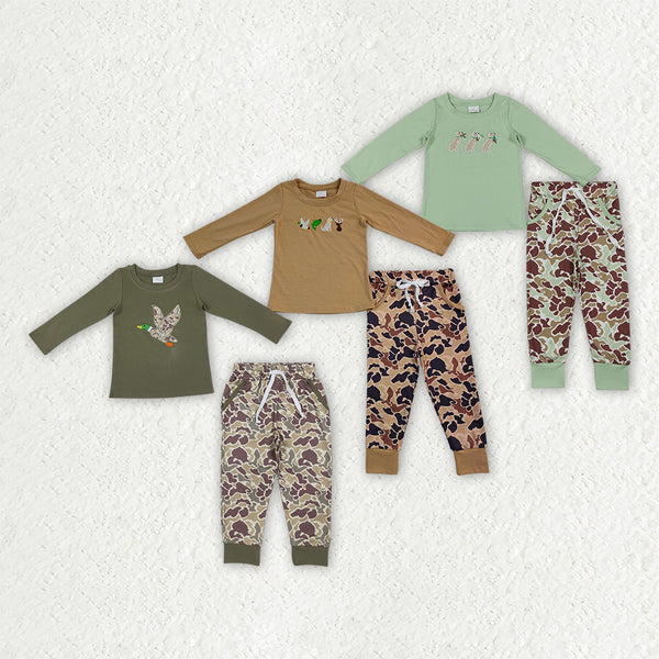 RTS Matching clothing kids duck & deer embroidery camo toddler boy long sleeve outfit winter clothes-2026.10.7