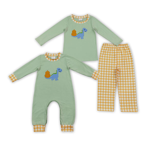 RTS Matching clothing kids fall dinosaur pumpkin embroidery halloween fall clothes-2026.10.7