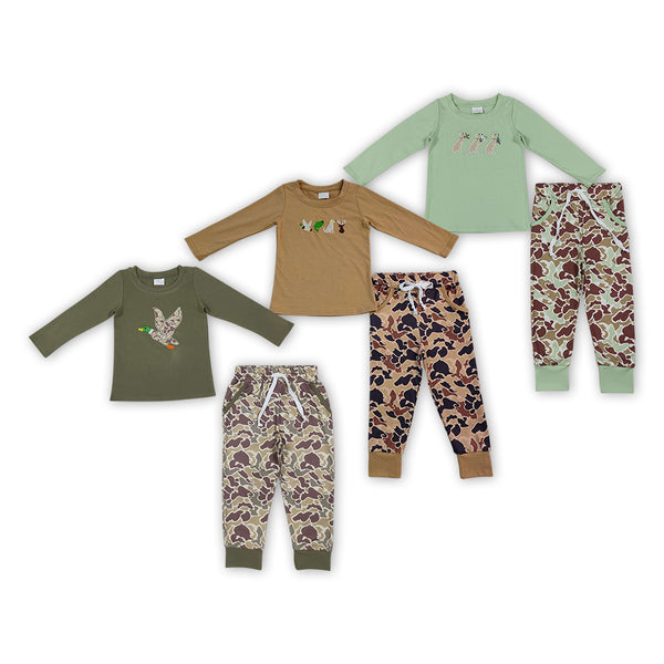RTS Matching clothing kids duck & deer embroidery camo toddler boy long sleeve outfit winter clothes-2026.10.7