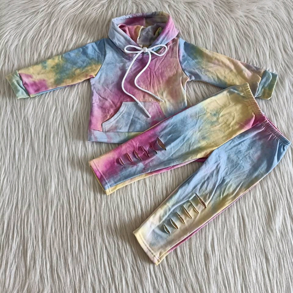 6 A25-27  girl winter sweater tie dye long sleeve set-promotion 2023.12.23