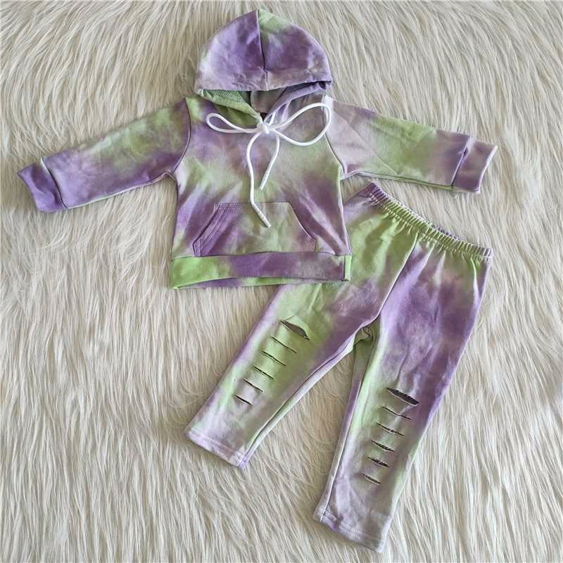 6 B4-16 girl winter sweater tie dye long sleeve set-promotion 2023.12.23