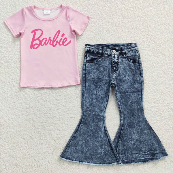 GSPO0557 kids clothes girls pink denim shorts summer outfit