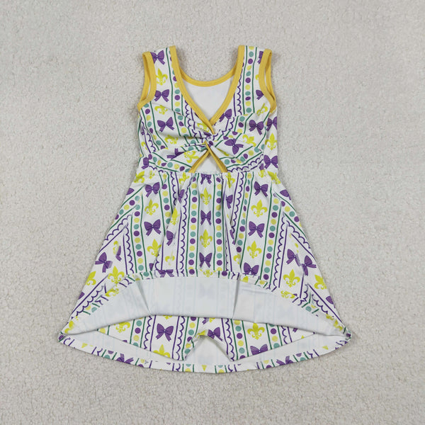 GSD2947 RTS toddler clothes mardi gras  girl yoga summer dress