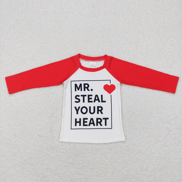 BT0441 kids clothes boys heart boy valentines day shirt top