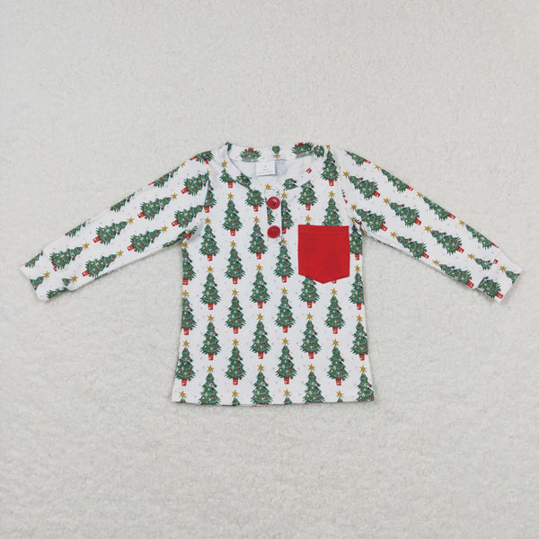 BT0326 kids clothes boys tree  boy christmas shirt