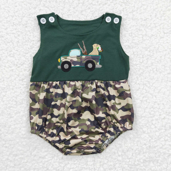 SR0183 baby boy clothes emboridery dog car summer bubble