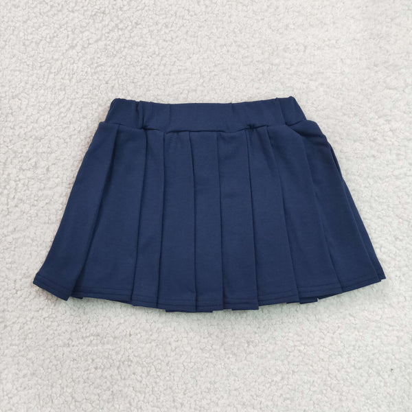 GLK0108 RTS baby girls clothes navy cotton girl cotton shots skirt