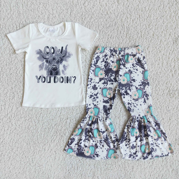 E9-30 cow you don't toddler girl clothes fall spring outfits-promotion 2024.3.2 $5.5