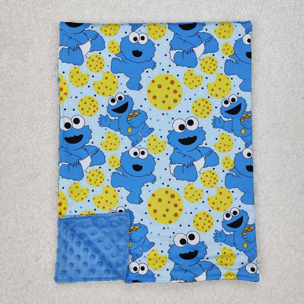 BL0195 RTS baby blanket cartoon blue minky blanket