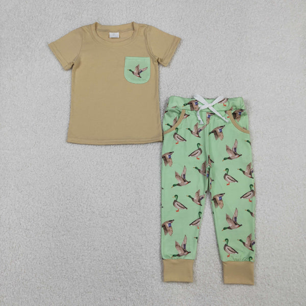 BSPO0607 RTS kids boy clothes  mallard green pocket boy spring fall clothing wholesale