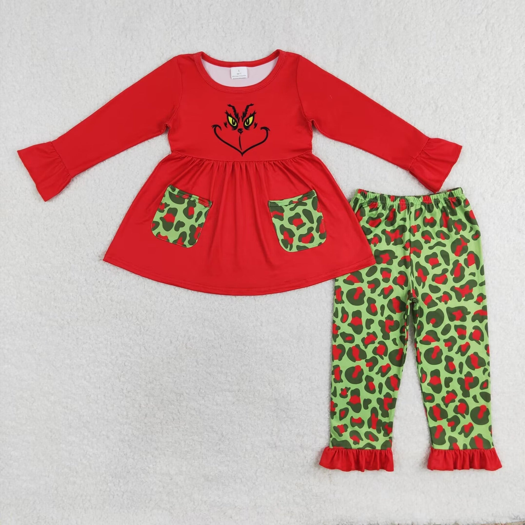 GLP1322 RTS toddler girl clothes red christmas winter outfit