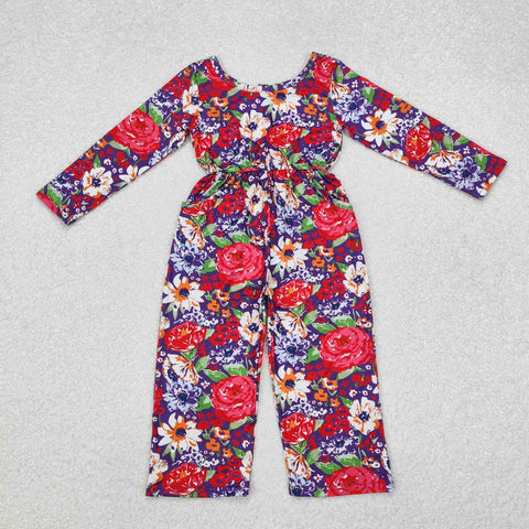 LR1835 RTS baby girl clothes floral girl autumn  jumpsuit