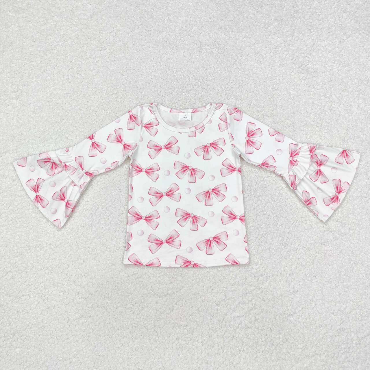 GT0779 RTS toddler girl clothes pink bows girl winter top shirt