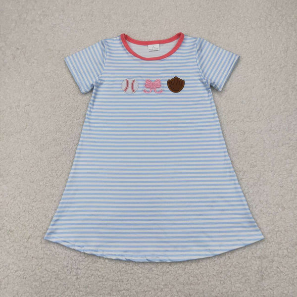GSD2220 RTS girl clothes baseball girl summer embroidery dress