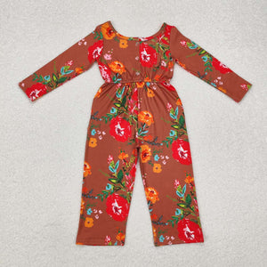 LR1834 RTS baby girl clothes floral girl autumn jumpsuit