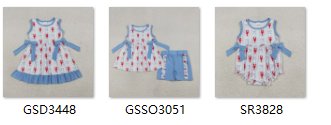 RTS Matching kids clothing crayfish print clothing baby girl summer clothing-2026.3.6
