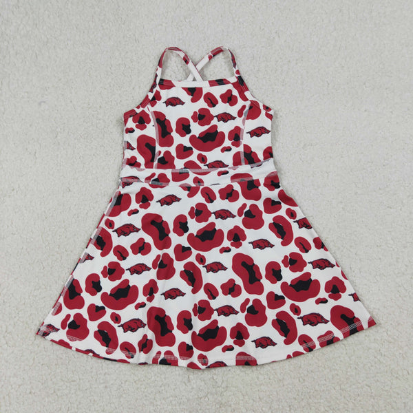 GSD3636 RTS toddler clothes state camo girl yoga summer dress sports dress