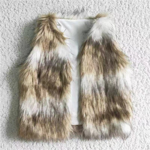 fur vest christmas outfits baby girl clothes 1