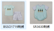RTS Matching kids clothing embroidery bunny print clothing baby boy easter summer clothing-2026.3.24