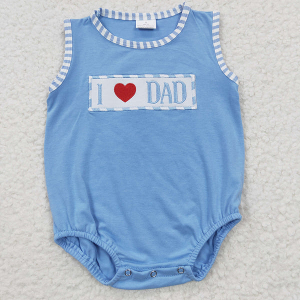 SR0236 USA warehouse 25.5.15 boy clothes i love dad father's day bubble embroidery romper