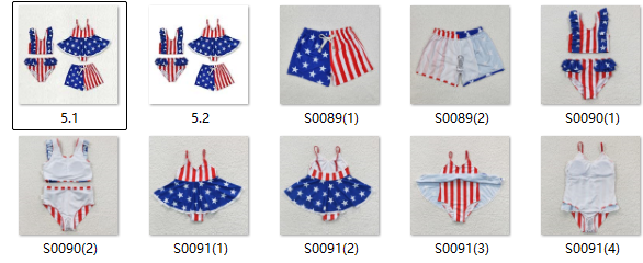 kids clothing RTS boys and girls summer matching 4th of July swim wear