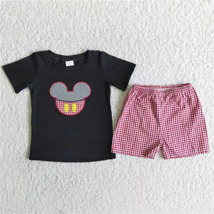 boy summer cartoon emboridery short sleeve set-promotion 2024.6.8 $5.5