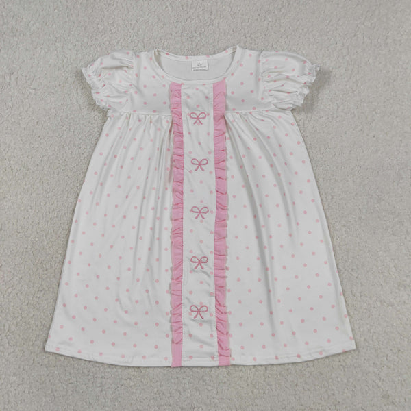 GSD3312 RTS toddler girl clothes bows embroidery girl summer dress