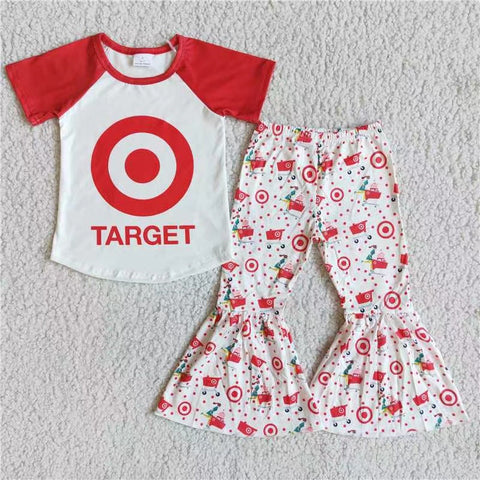 B5-21 girl red target short sleeve fall spring set-promotion 2024.5.18 $2.99