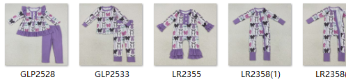 RTS kids matching clothing purple bows print clothing girl fall clothing-2025.7.28