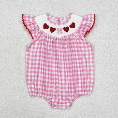 SR2214 RTS newborn baby clothes valentines day smock baby girl bubble