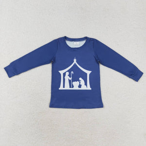 BT0774 RTS toddler boy clothes Jesus boy christmas winter top shirt