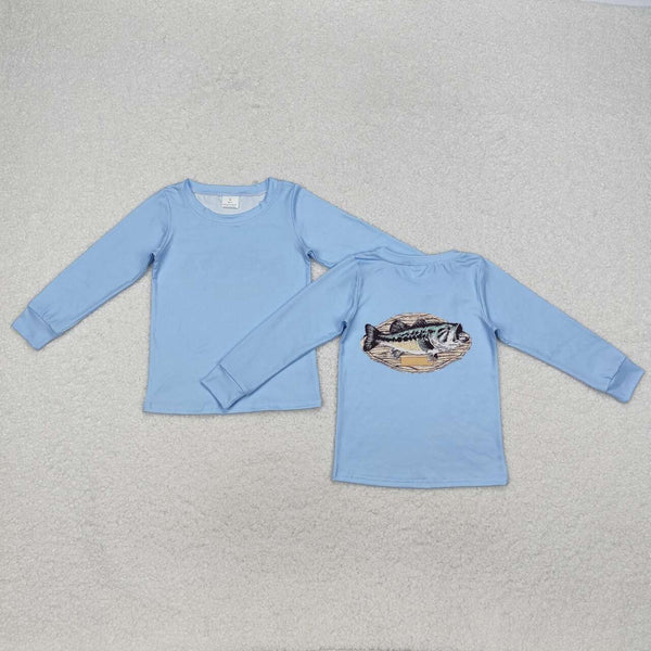 BT0952 RTS baby boy clothes fish fishing boy winter shirt