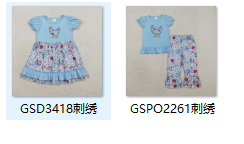 RTS kids matching clothing embroidery rooster print clothing baby girl 4th of July  clothing-2026.2.3