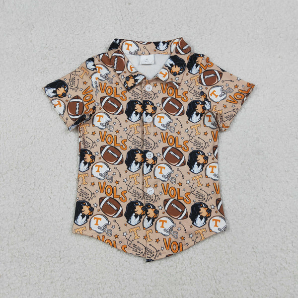 BT1717 RTS toddler boy clothes state orange dog boy summer top Tshirt