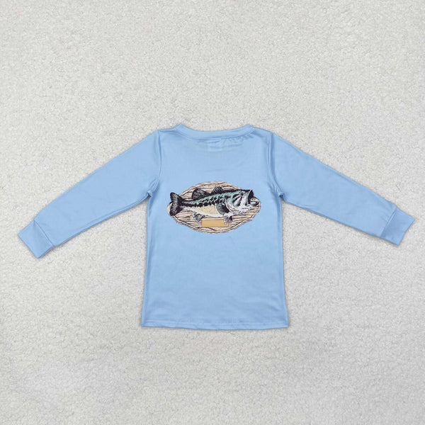BT0952 RTS baby boy clothes fish fishing boy winter shirt