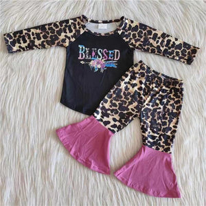 6 A14-12 RTS girl blessed leopard long sleeve girl winter outfit-promotion 2024.8.17 $2.99