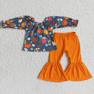 6 A2-29 girl winter pumpkin long sleeve set-promotion 2023.9.11